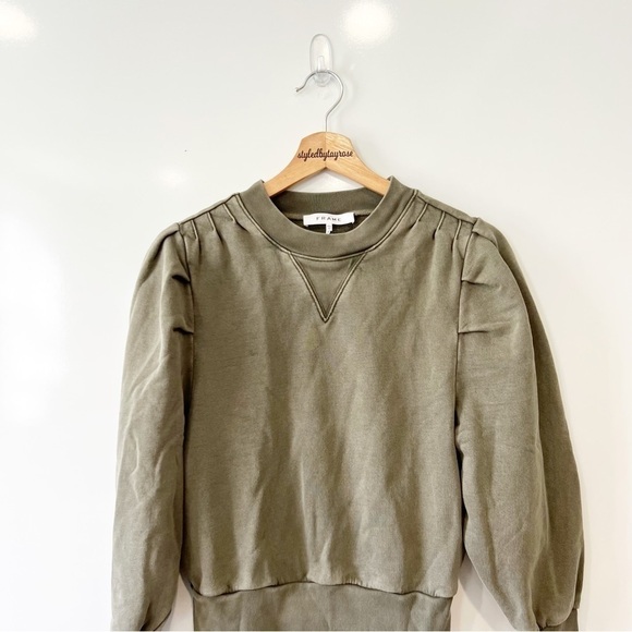 FRAME Shirred Puff Crewneck Sweatshirt - Picture 5 of 12